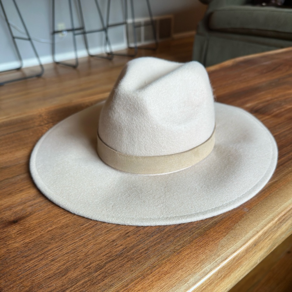 Free People Cream Wide Brim Hat